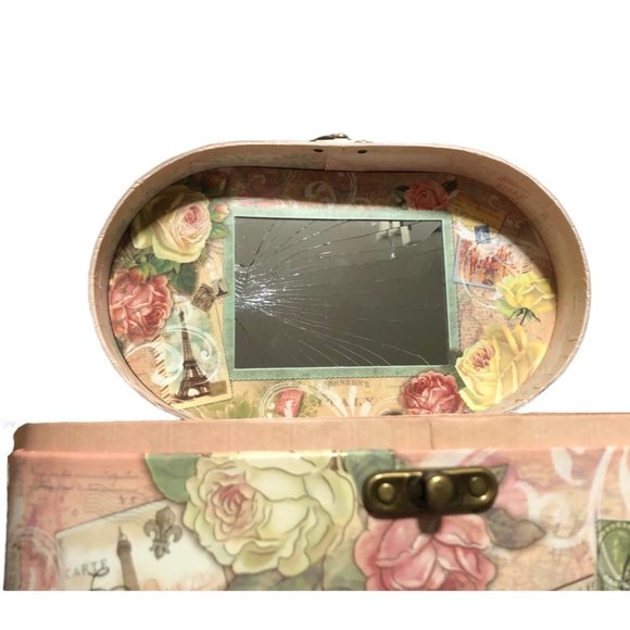 Pooch & Sweetheart Multi-Purpose Oval Vanity Case Jewelry Box w/**Mirror (81000) - Picture 5 of 7